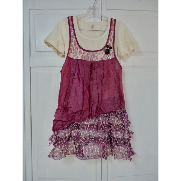 Other - Sweet & Fun 2pc Layered Ruffle Leopard Print Dress & Tee Set, Girl Size XL